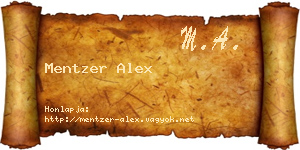 Mentzer Alex névjegykártya